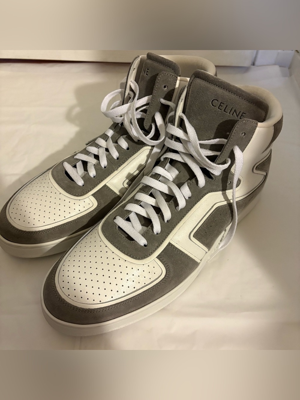 NWT CELINE high top grey white sneakers